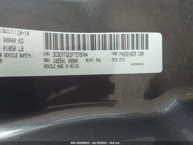 3C3CFFGE2FT579704 Fiat 500E