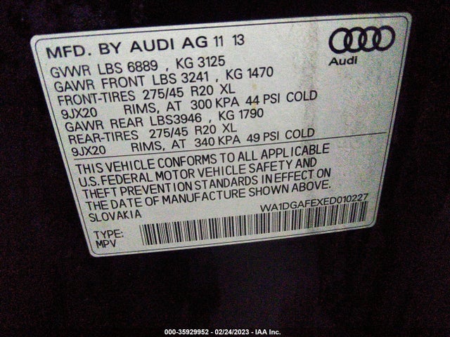 WA1DGAFEXED010227 Audi Q7 3.0t S Line Prestige