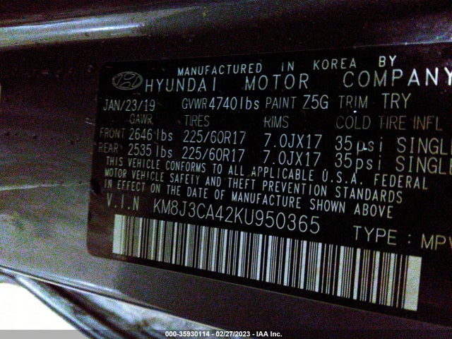 Hyundai Tucson Value 2019 KM8J3CA42KU950365 Image 10