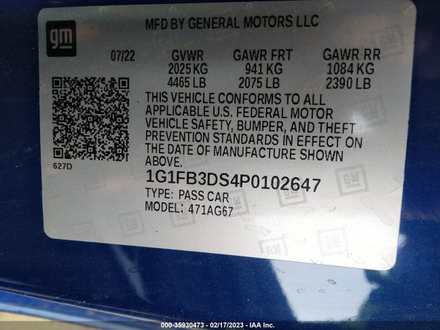 Chevrolet Camaro 1lt 2023 1G1FB3DS4P0102647 Image 10