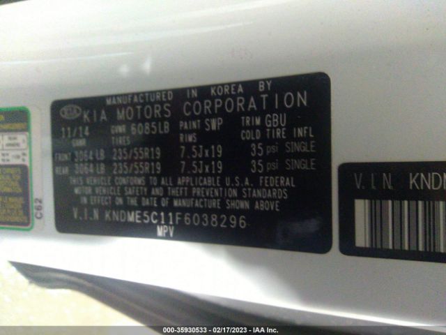 KNDME5C11F6038296 KIA Sedona Sx-l