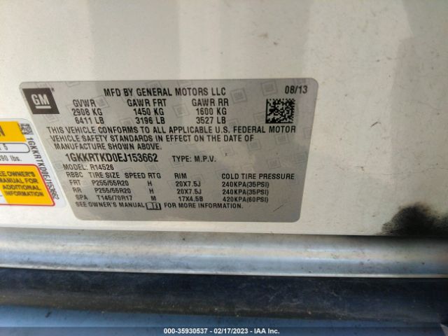 1GKKRTKD0EJ153662 GMC Acadia Denali