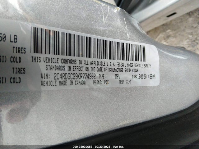Dodge Grand Caravan Sxt 2019 2C4RDGCG9KR774902 Image 9