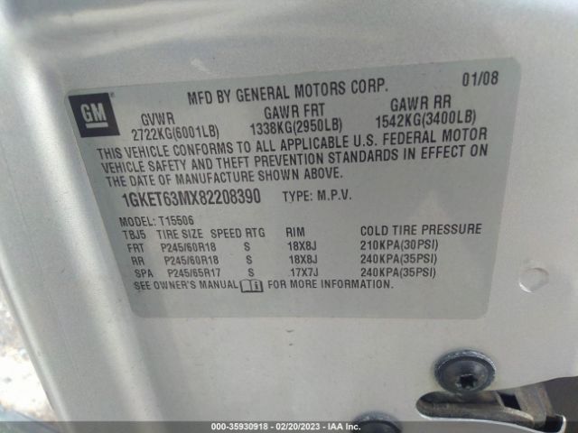 1GKET63MX82208390 GMC Envoy Denali