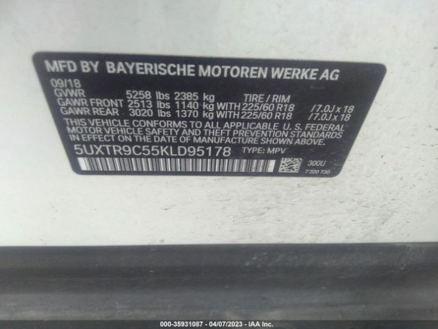 5UXTR9C55KLD95178 BMW X3 Xdrive30i