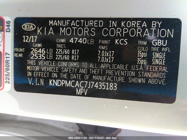 KIA Sportage Lx 2018 KNDPMCAC7J7435183 Image 9