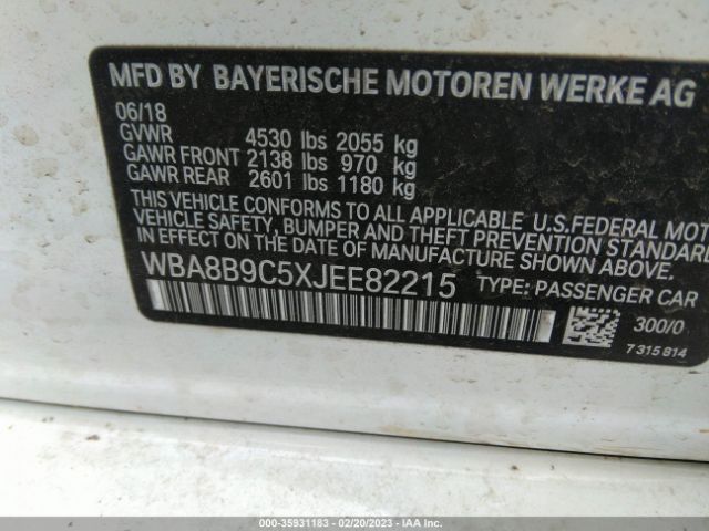 WBA8B9C5XJEE82215 BMW 3 Series 330i