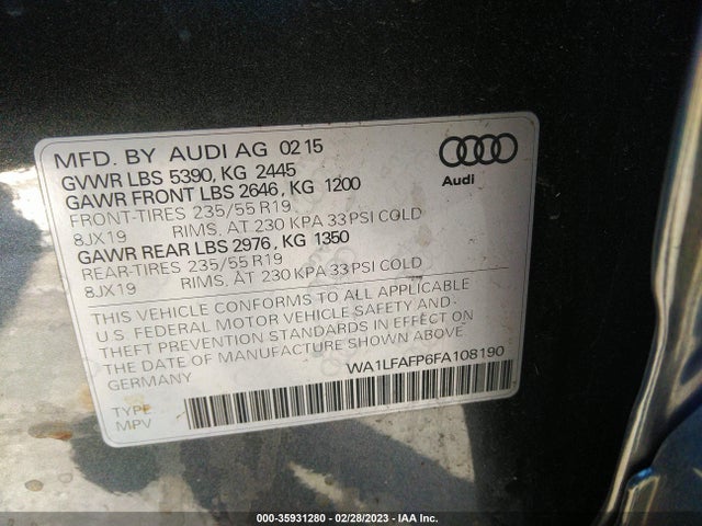 Audi Q5 Premium Plus 2015 WA1LFAFP6FA108190 Image 9