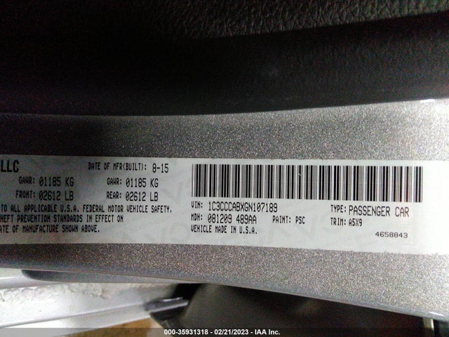 1C3CCCABXGN107189 Chrysler 200 Limited