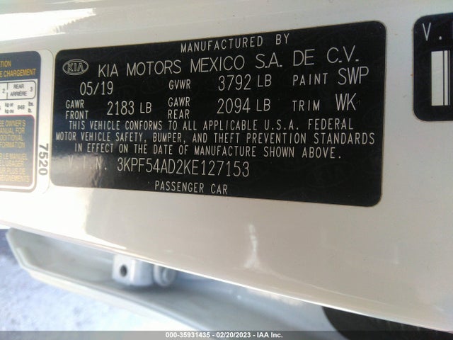 KIA FORTE EX 2019 3KPF54AD2KE127153 Image 9