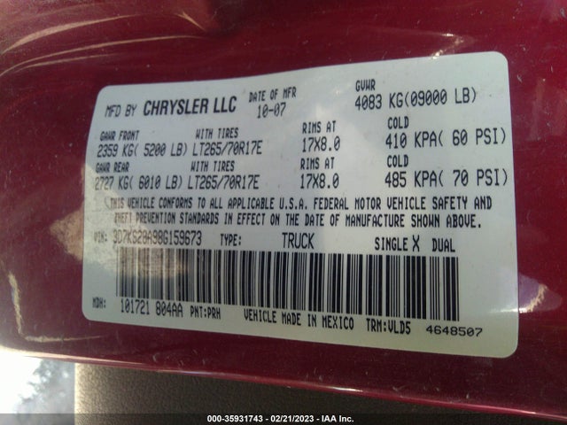 Dodge Ram 2500 Laramie 2008 3D7KS28A98G159673 Image 10
