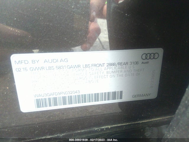 WAU3GAFD9FN032043 Audi A8 L 3.0t