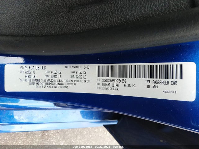 1C3CCCAB6FN724958 Chrysler 200 Limited