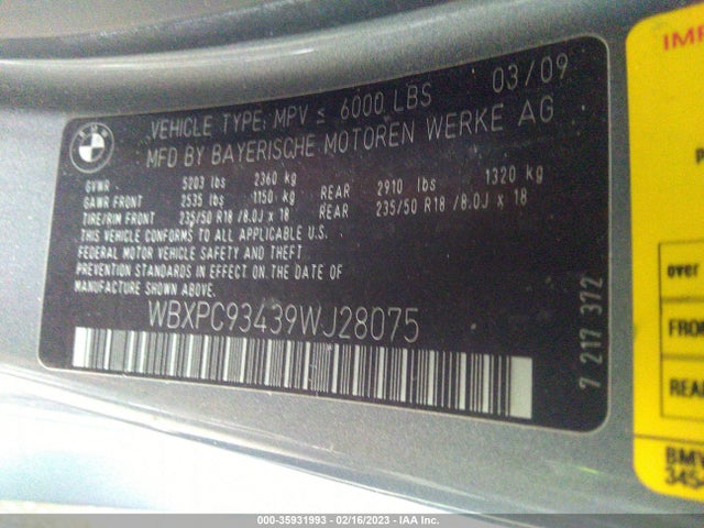 WBXPC93439WJ28075 BMW X3 Xdrive30i