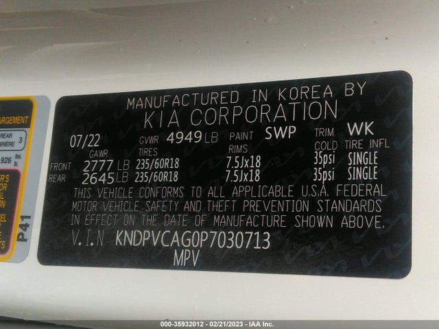 2023 Kia Sportage, VIN: KNDPVCAG0P7030713