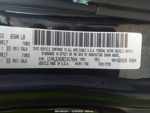 1C4RJEAG8EC417644 Jeep Grand Cherokee Laredo