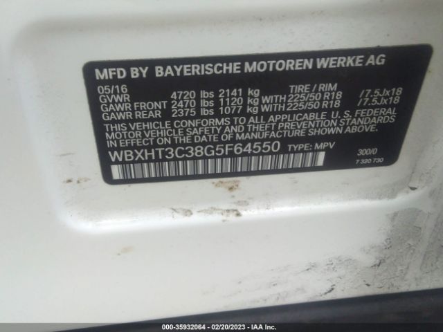 WBXHT3C38G5F64550 BMW X1 Xdrive28i