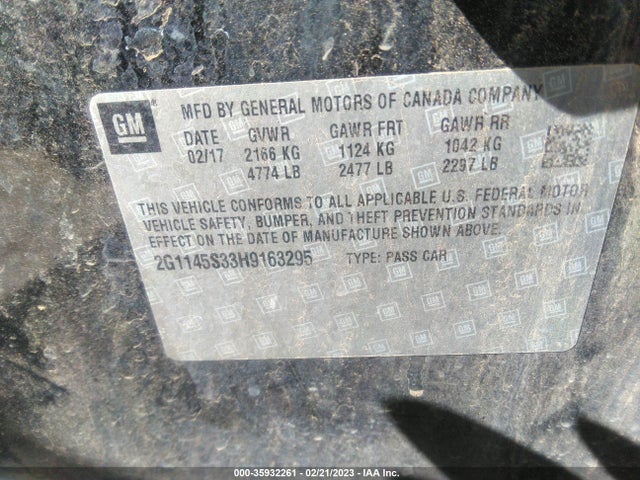 Chevrolet Impala Premier 2017 2G1145S33H9163295 Image 9