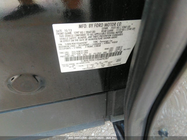 Lincoln MKS 2014 1LNHL9DK1EG604287 Image 9