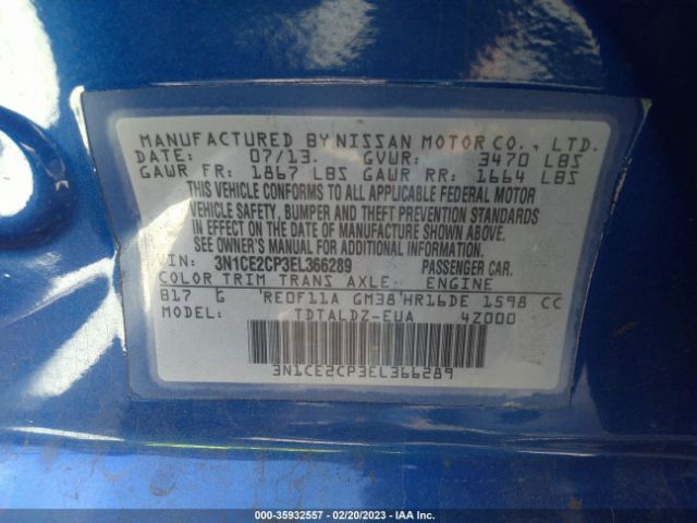 Nissan Versa Note Sv 2014 3N1CE2CP3EL366289 Image 11