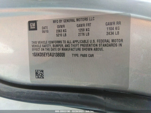 1G6KD5EY5AU138008 Cadillac Dts W/1sc