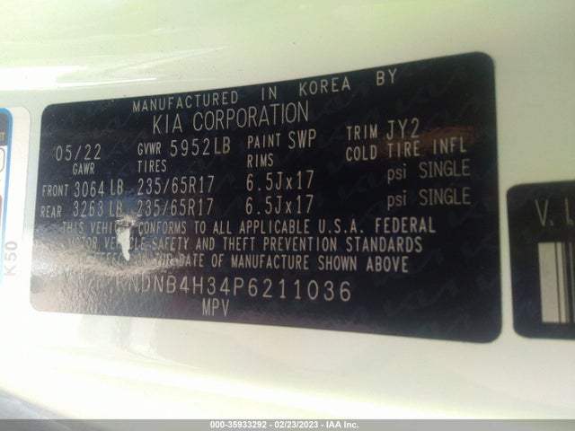 2023 Kia Carnival, VIN: KNDNB4H34P6211036