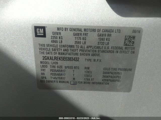2GKALREK5E6383432 GMC Terrain Sle