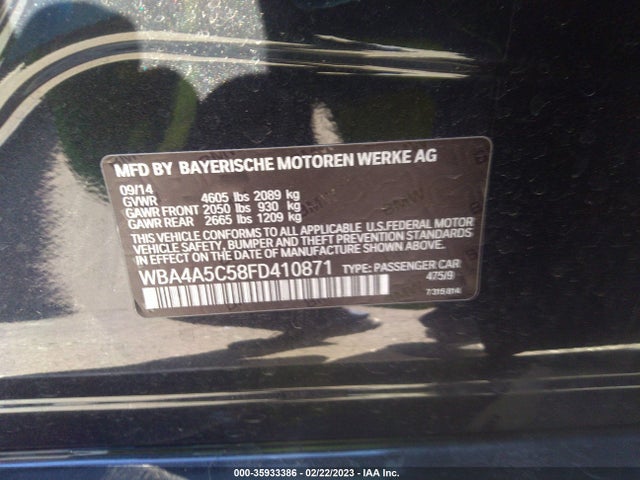 BMW 4 Series 428i 2015 WBA4A5C58FD410871 Image 11