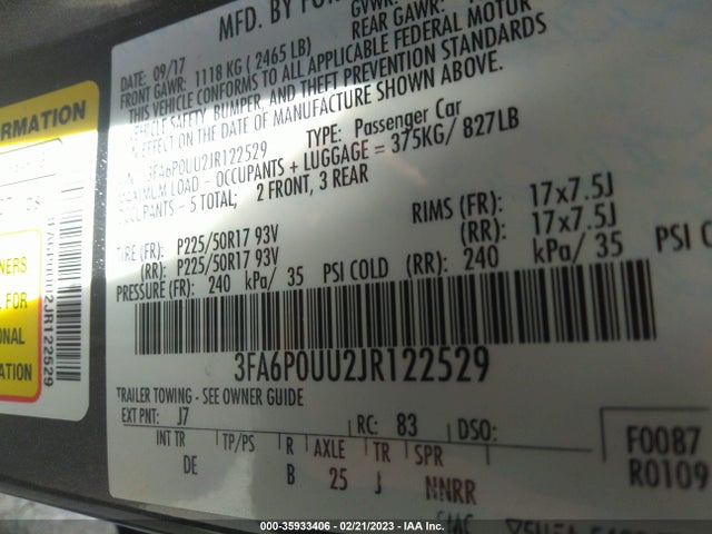 Ford Fusion Hybrid S 2018 3FA6P0UU2JR122529 Image 9