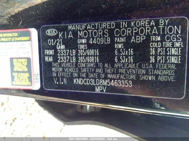 2021 Kia Niro, VIN: KNDCD3LD8M5463353