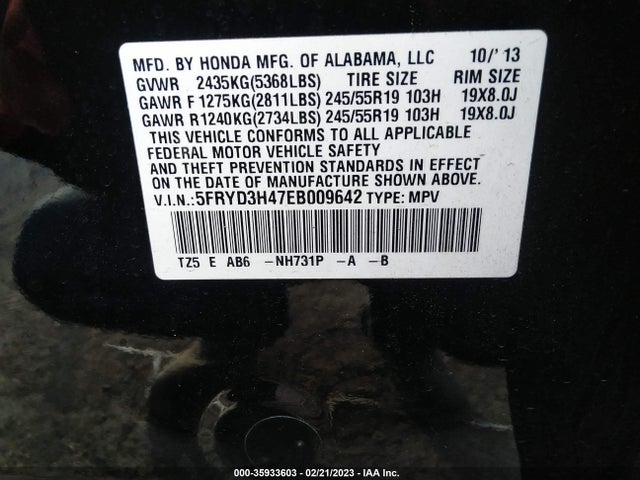 Acura Mdx Tech Pkg 2014 5FRYD3H47EB009642 Image 9