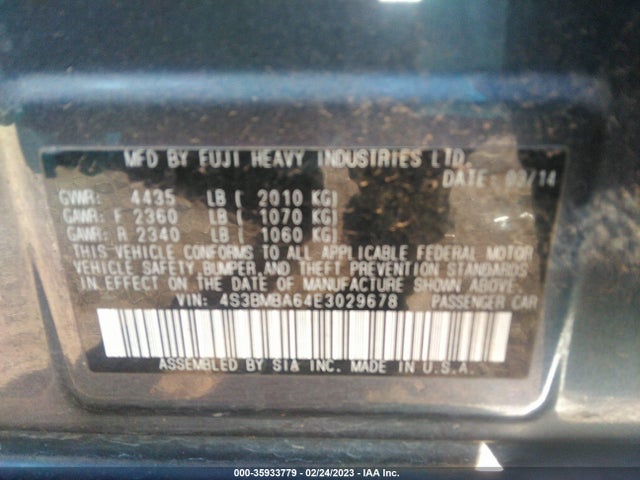 4S3BMBA64E3029678 Subaru Legacy 2.5i