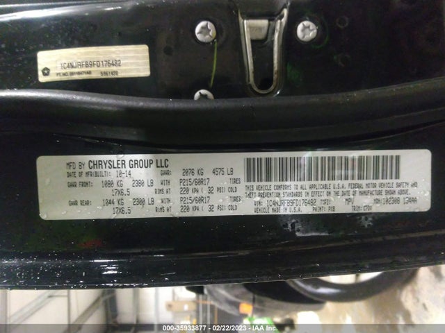 2015 JEEP PATRIOT VIN: 1C4NJRFB9FD176482