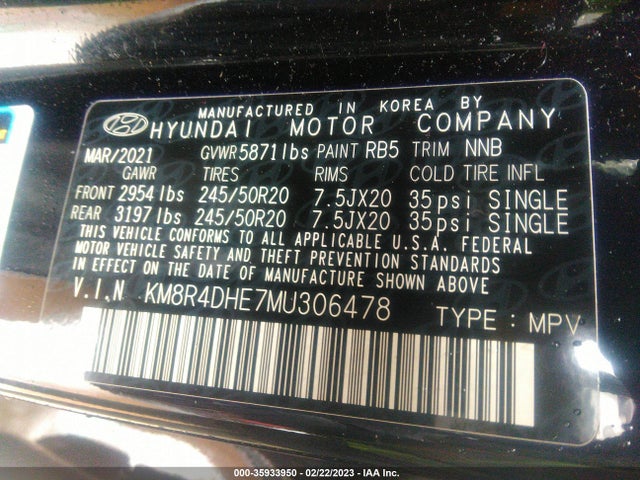 Hyundai Palisade Sel 2021 KM8R4DHE7MU306478 Image 9