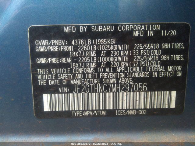 JF2GTHNC7MH297056 Subaru Crosstrek Limited