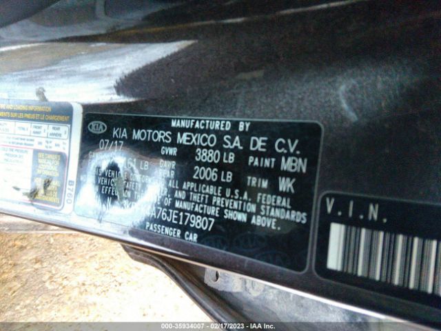3KPFK4A76JE179807 KIA FORTE LX