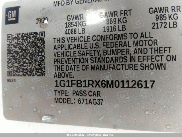 Chevrolet Camaro 1ls 2021 1G1FB1RX6M0112617 Image 9