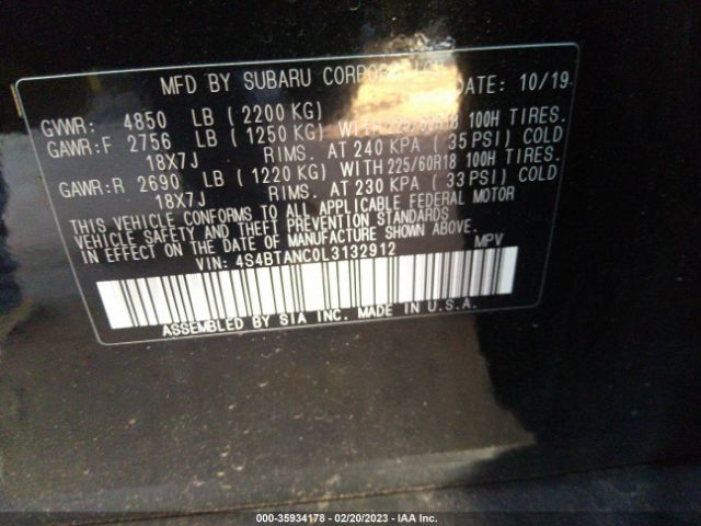 4S4BTANC0L3132912 Subaru Outback Limited
