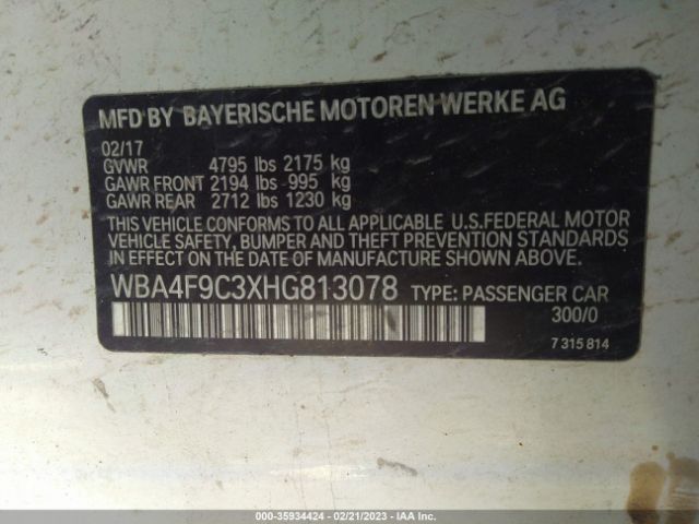WBA4F9C3XHG813078 BMW 4 Series 430i Xdrive