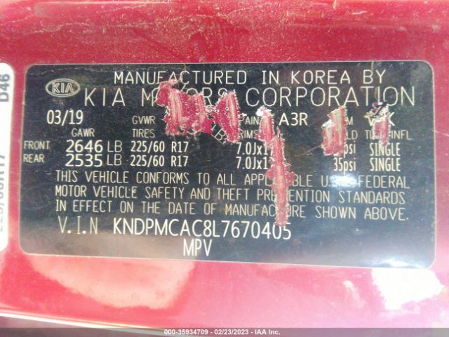 KNDPMCAC8L7670405 KIA Sportage Lx