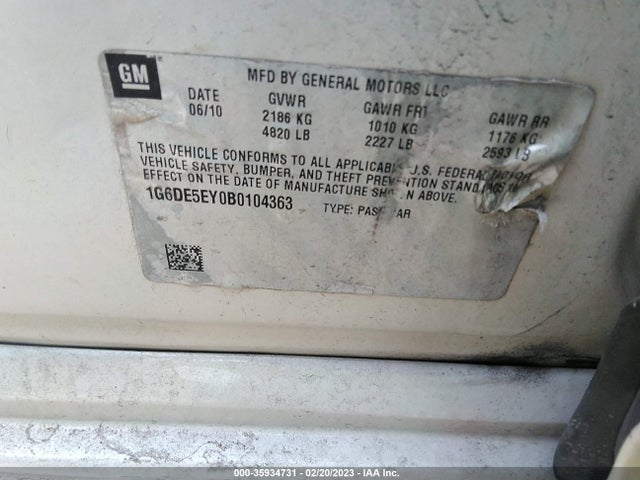 Cadillac Cts Sedan Luxury 2011 1G6DE5EY0B0104363 Image 9