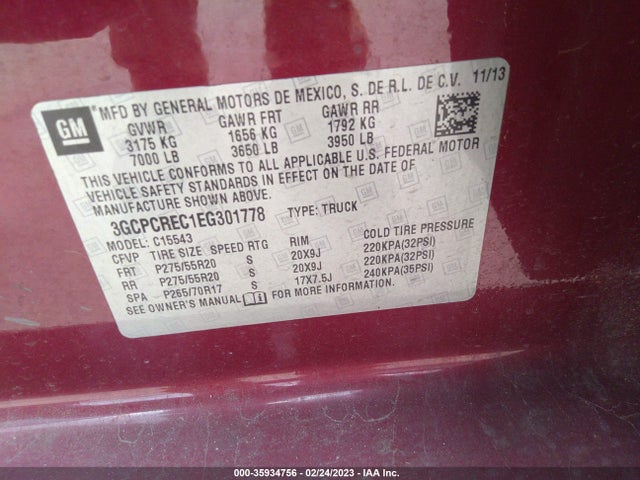 Chevrolet Silverado 1500 Lt 2014 3GCPCREC1EG301778 Image 10