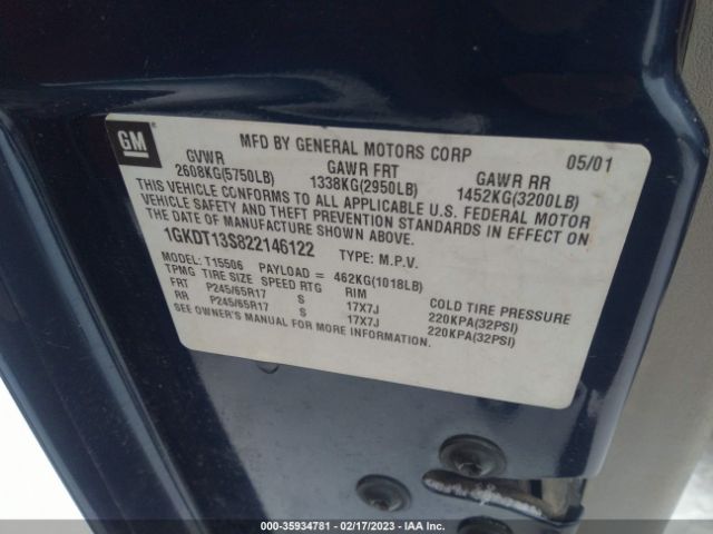 1GKDT13S822146122 GMC Envoy Slt