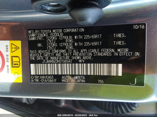 JTJBARBZ3H2106543 Lexus Nx Nx Turbo