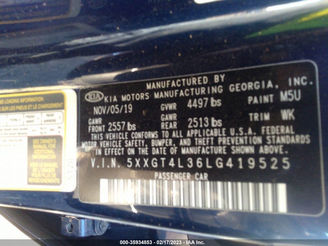 KIA Optima Lx 2020 5XXGT4L36LG419525 Image 10