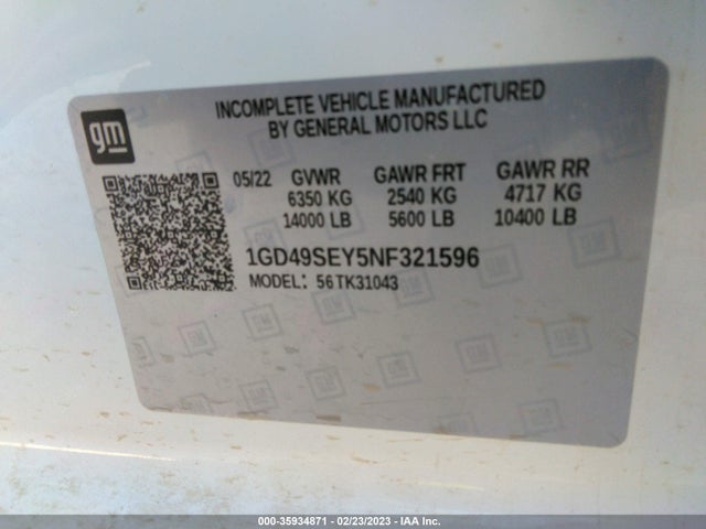 2022 GMC Sierra 3500HD, VIN: 1GD49SEY5NF321596