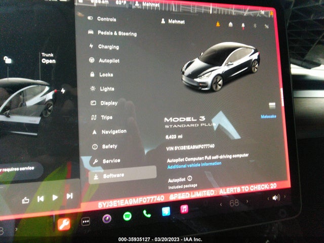 Tesla Model 3 Standard Range Plus 2021 5YJ3E1EA9MF077740 Image 7
