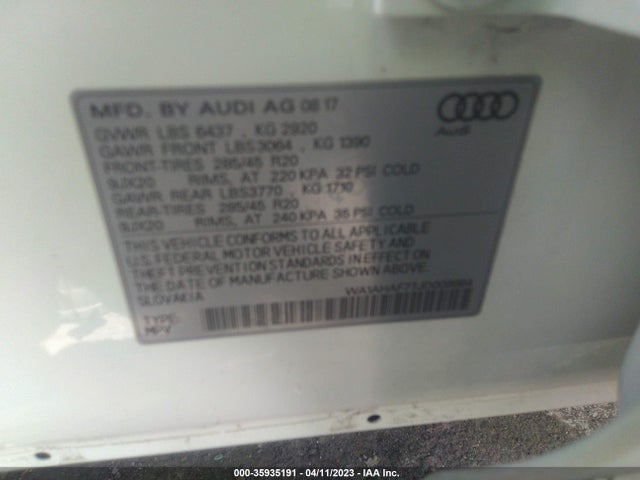 WA1AHAF77JD009984 Audi Q7 PREMIUM