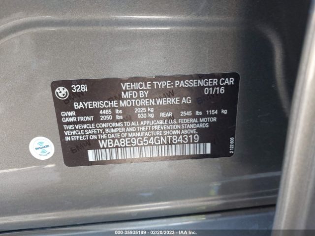 WBA8E9G54GNT84319 BMW 3 Series 328i