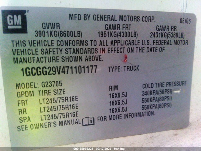 Chevrolet EXPRESS CARGO VAN 2007 1GCGG29V471101177 Image 10